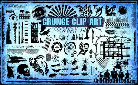 Free Grunge Clip Art Collection - Vintage Distressed Graphics for Design