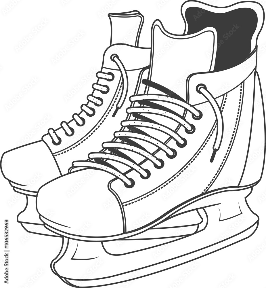 Ice Hockey Skates Illustration - Free Vector Clipart for Sports Design