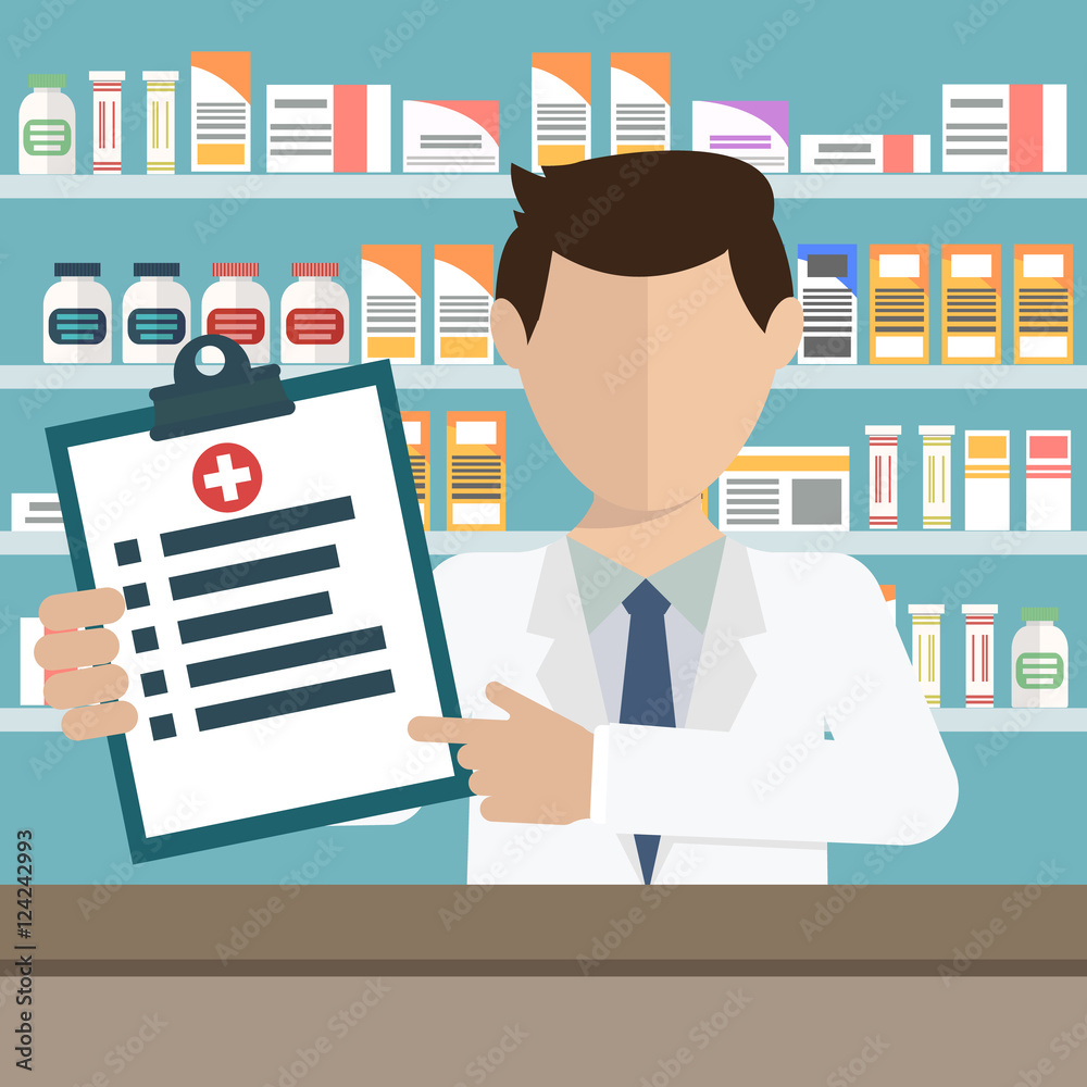 Professional Pharmacist Reviewing Prescription - Pharmacy Services