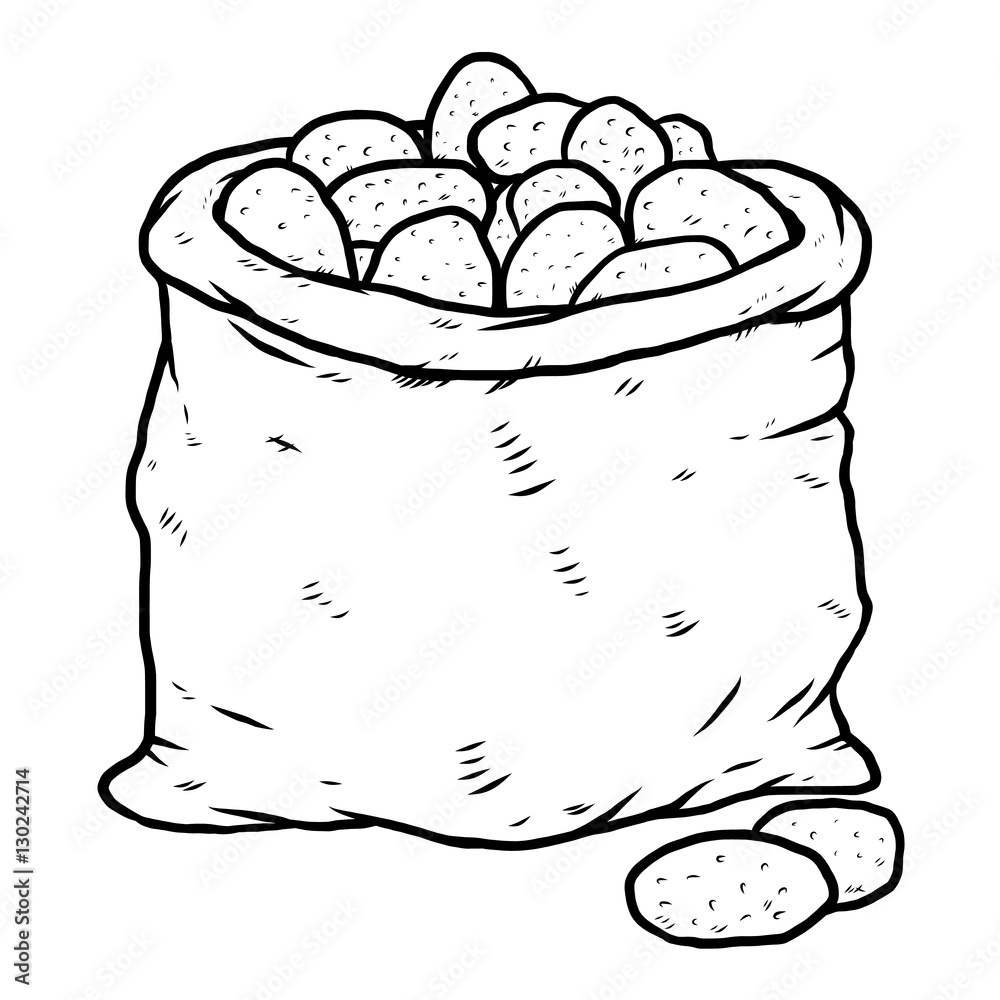 Bag of potatoes stock illustration. Illustration of vegetable - Clip ...