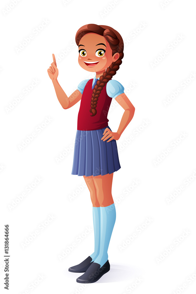 School Girl Pointing Stock Vector Royalty Free 276796043 Clip Art