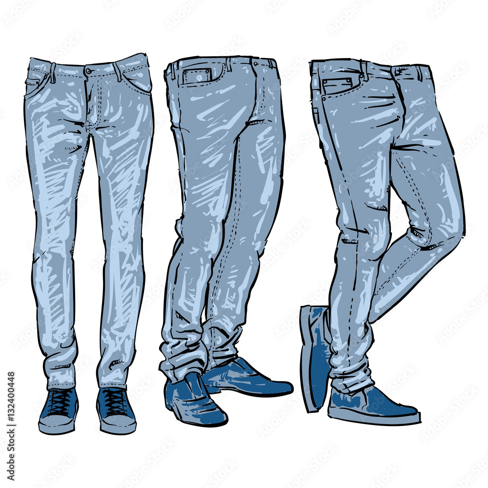 Men’s Jeans Styles Illustration - Slim, Straight & Relaxed Fit Designs