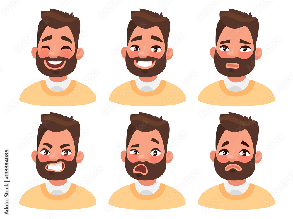 Man face expression clipart design illustration 9400674 PNG