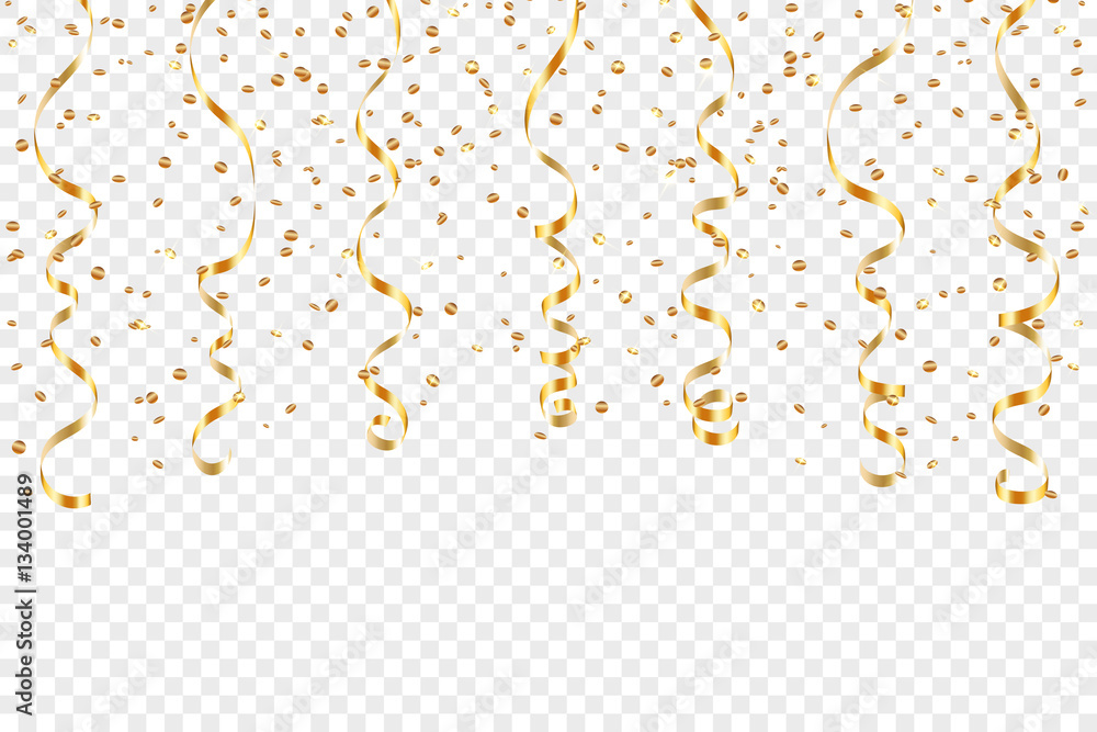 Gold Streamers PNG Transparent Images Free Download, Vector Files