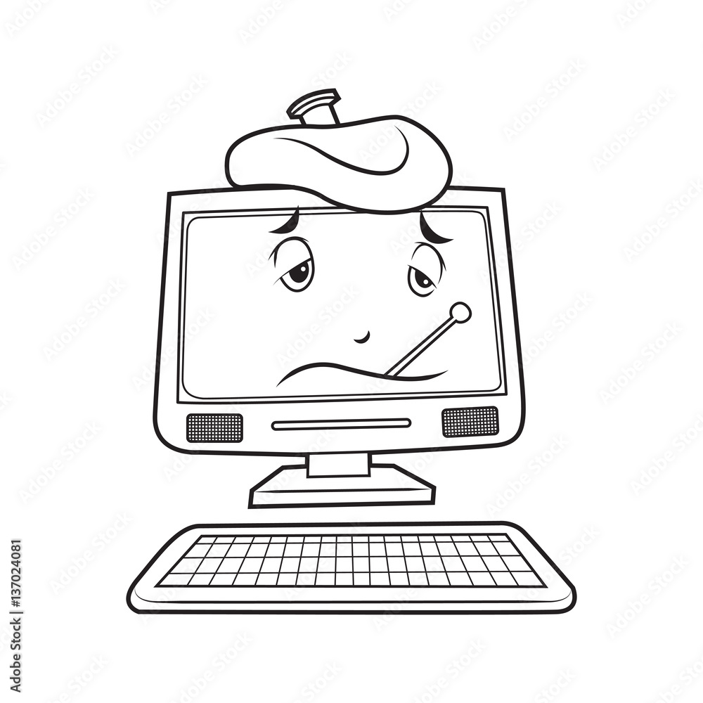 Sick Computer High-Res Vector Graphic - Getty Images - Clip Art Library
