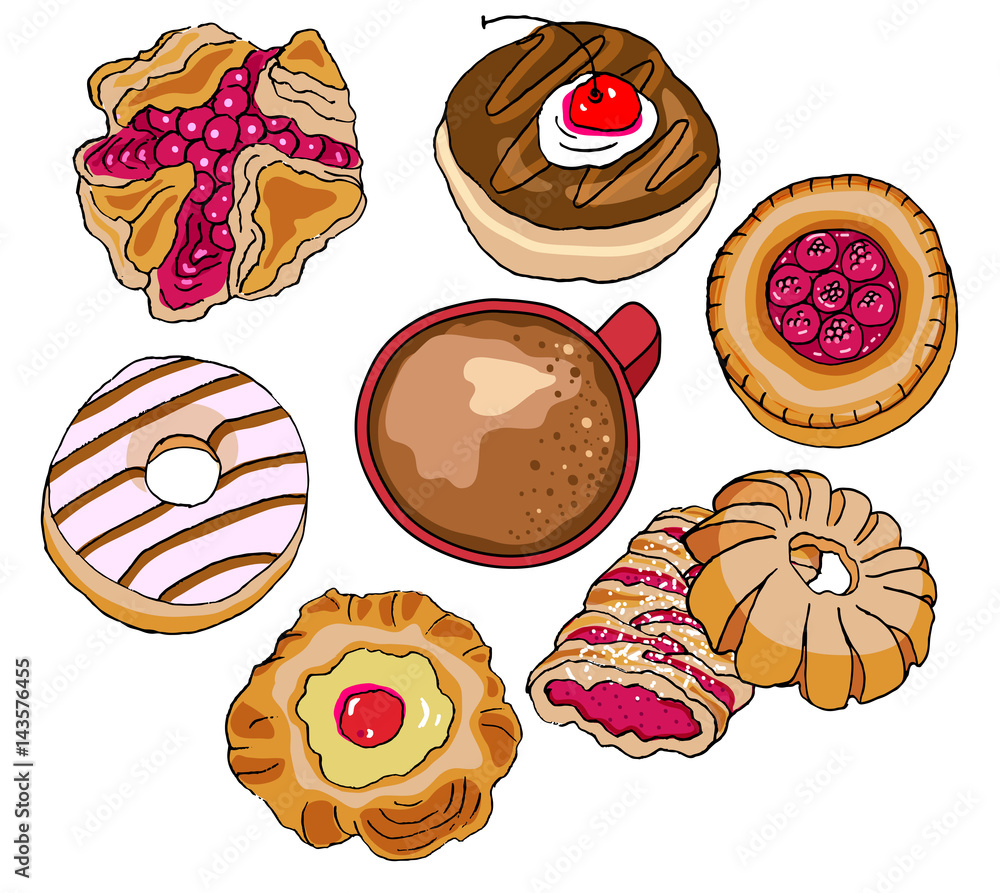 670+ Danish Pastry Illustrations, Royalty-Free Vector Graphics - Clip ...