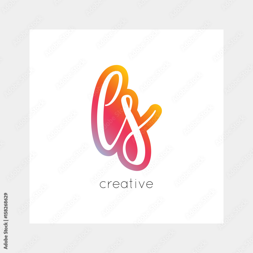 Gradient-styled "LS" monogram logo with modern calligraphic design and the word "creative" below.