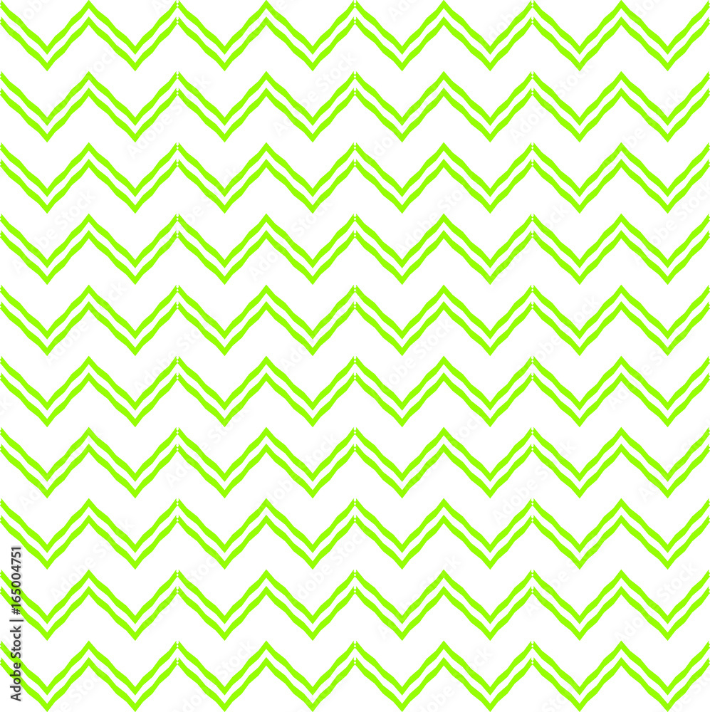 Lime Green Zigzag Pattern - Seamless Hand-Drawn Vector Background