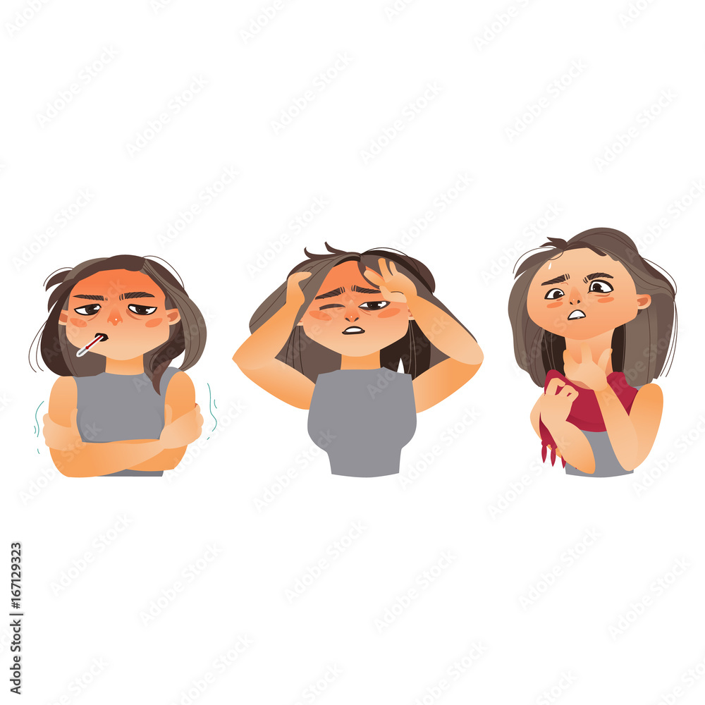 Cute Girl Feels Sick Pain Headache Stress Clipart Citypng Clip Art Library