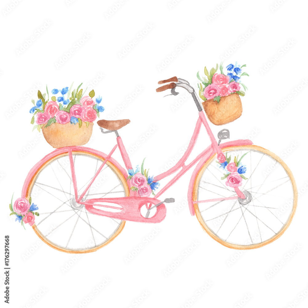 pink and white bicycle