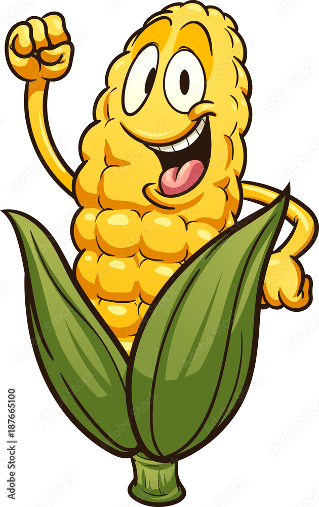 Fun Corn Mascot Illustration - Free Clip Art for Food & Agriculture Content