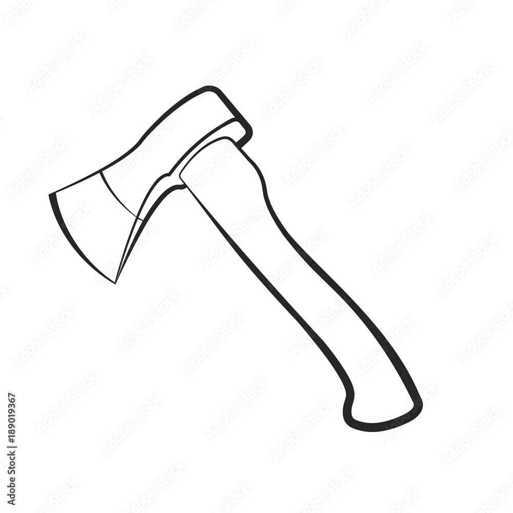 Black and white axe. Axe cartoon illustration isolated on white - Clip ...