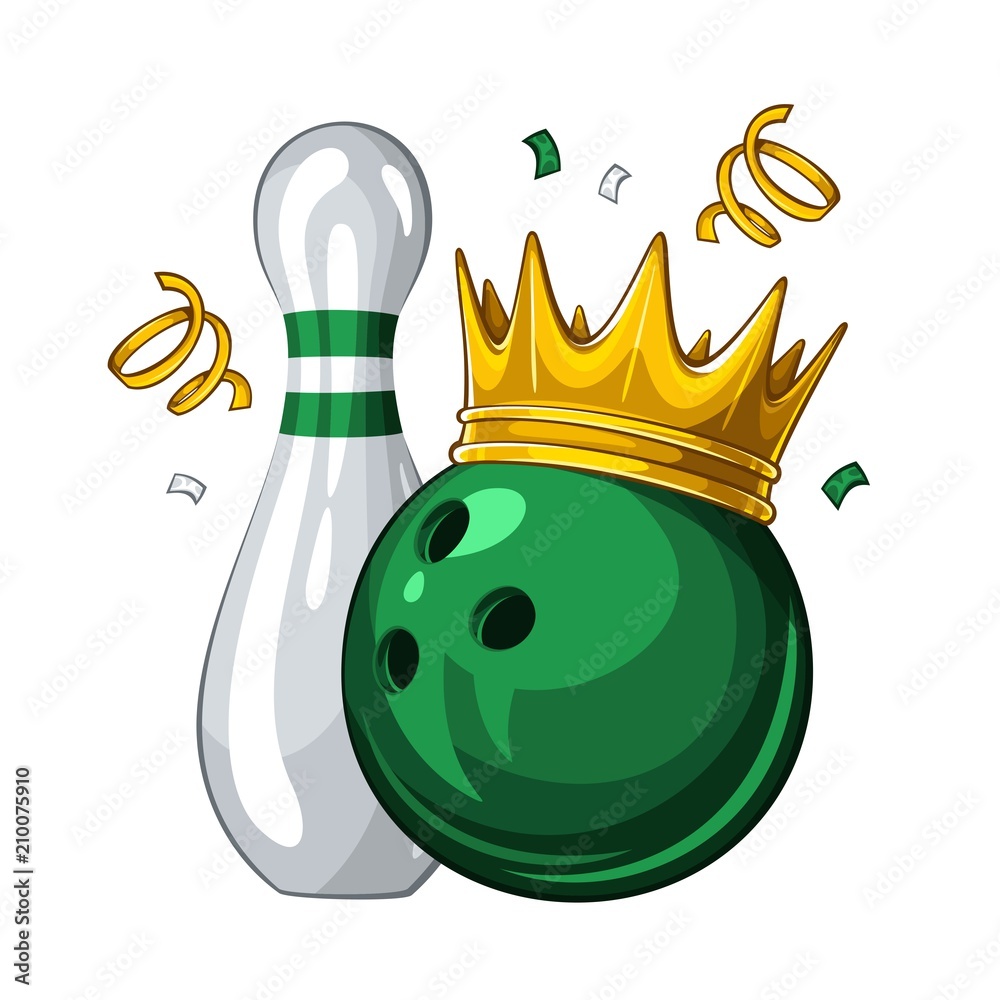 Bowling Champion Trophy Illustration - Victory & Celebration Design