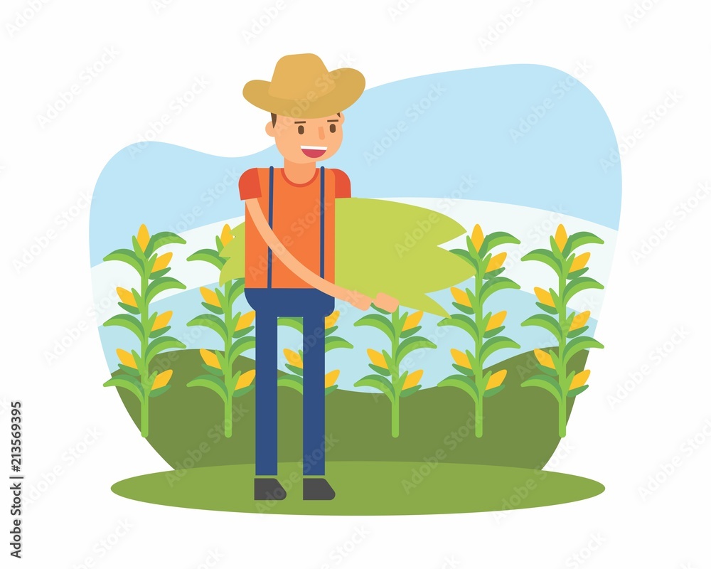 Illustration Of Farmers Planting Rice In Paddy Field. Royalty Free ...