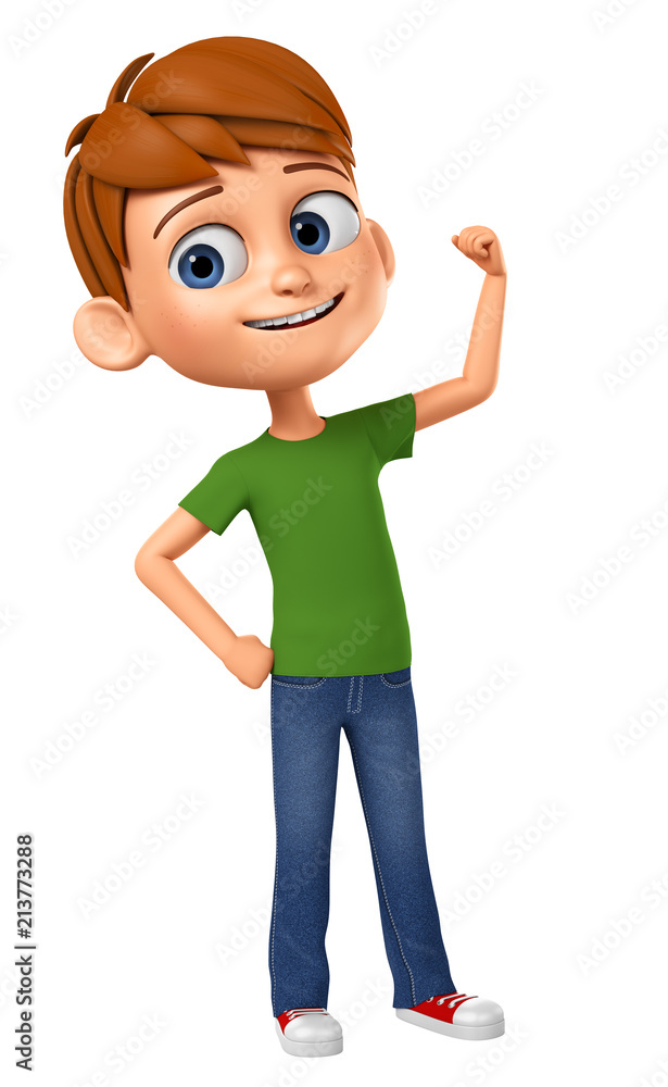 Happy Cartoon Boy Character - 3D Illustration for Kids’ Content