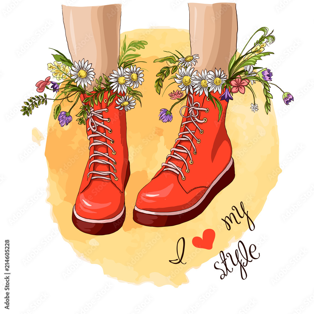 Floral Combat Boots - Embrace Bold & Boho Style