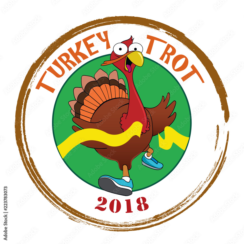 Turkey Trot 2018 Fun Run Event Logo | Festive Thanksgiving Race