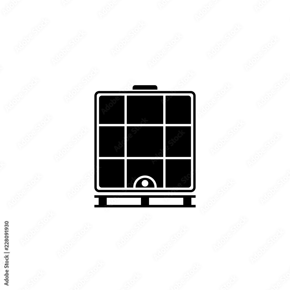 IBC Container Icon - Industrial Bulk Liquid Storage Symbol