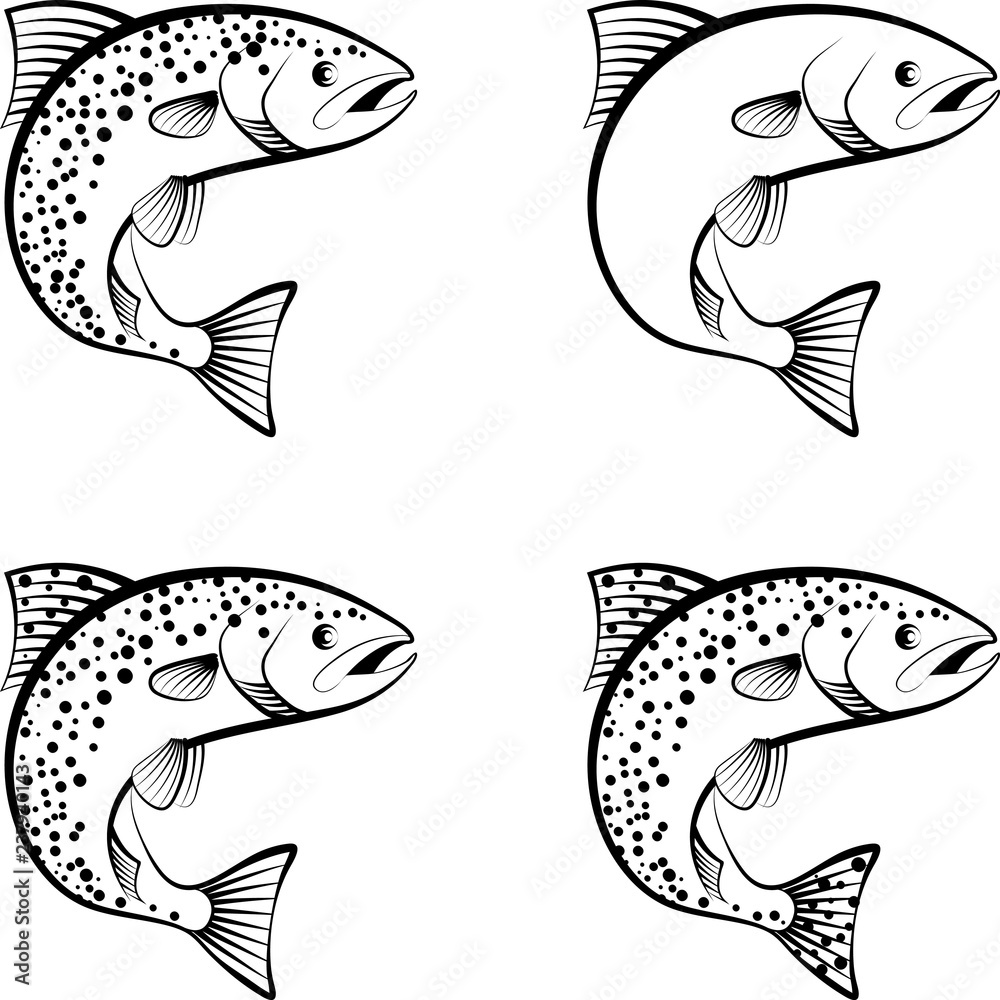 Brown And Brook Trout Vector Illustration Clip-art Image Royalty - Clip ...