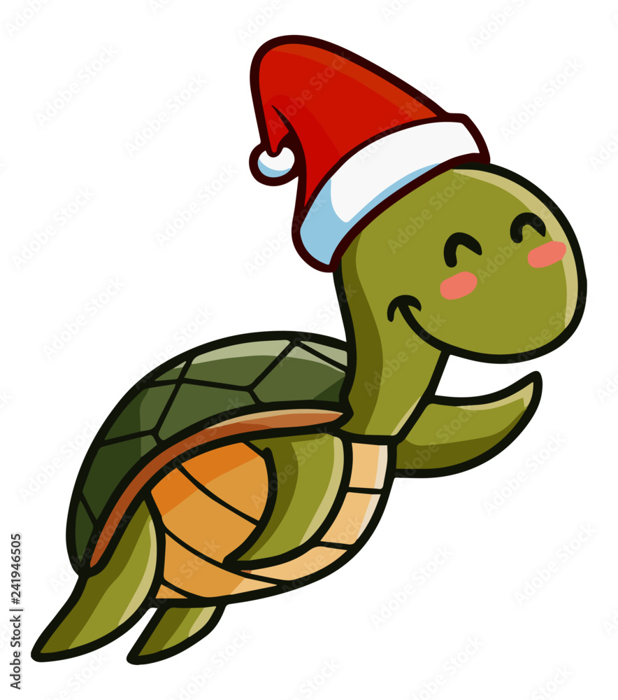 Christmas Turtle Cartoon Royalty Free SVG, Cliparts, Vectors, And ...