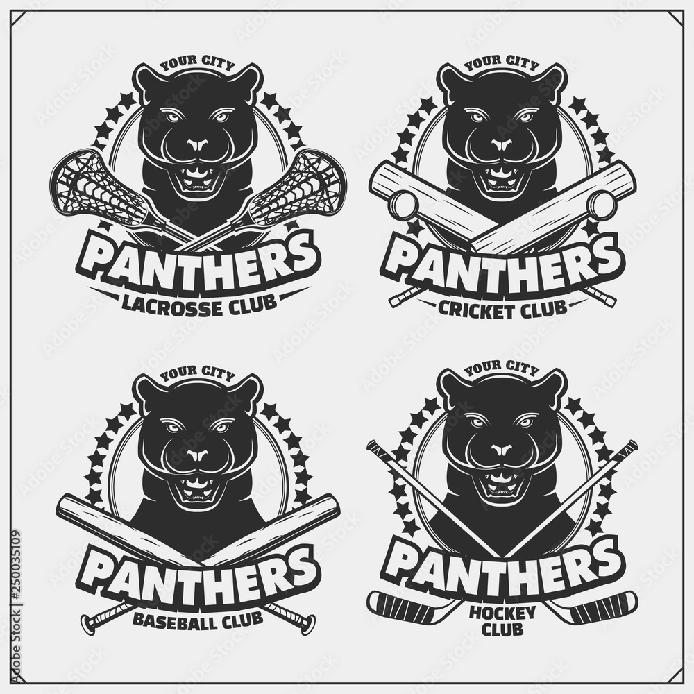 Panthers Sports Club Logo Templates - Customizable Vector Designs
