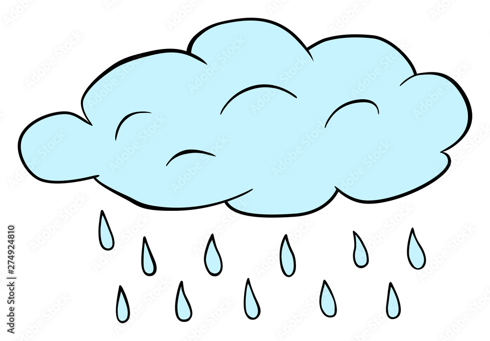 Rainy Cloud Illustration - Free Clipart for Weather Content