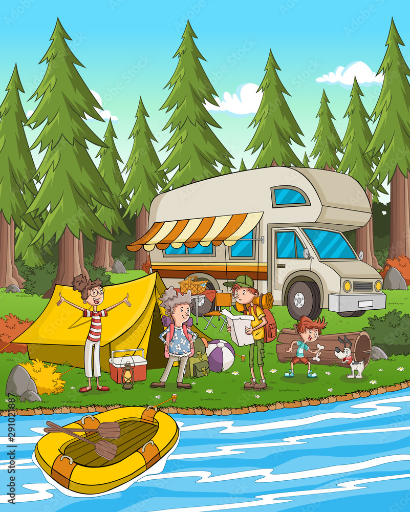 Clip Art,Camping on the River Graphic by Saydung89 · Creative Fabrica ...