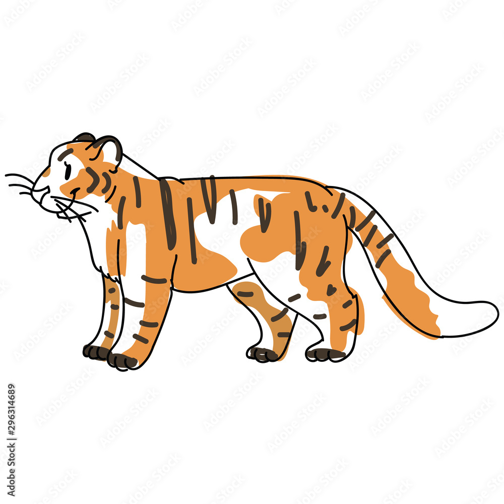 Illustrated Tiger Drawing - Free Vector-Style Wildlife Art
