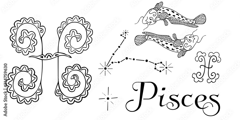 Pisces Isolated Stock Illustrations – 8,962 Pisces Isolated Stock ...