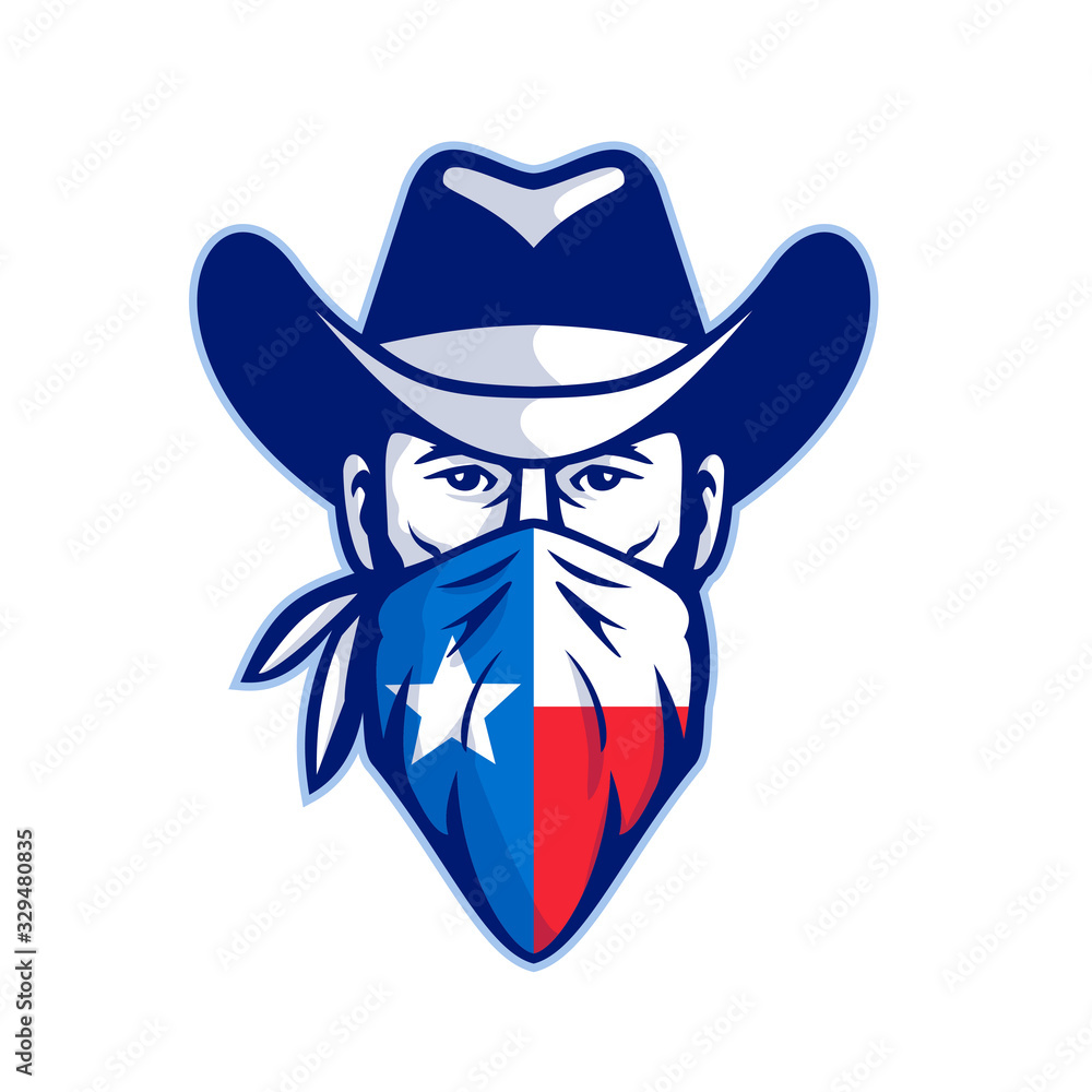 Texas Cowboy Mascot Logo - Bold & Patriotic Design for Teams or Brands