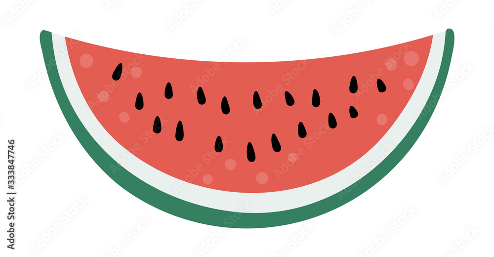 Watermelon Slice Illustration - Fresh & Juicy Vector Graphic