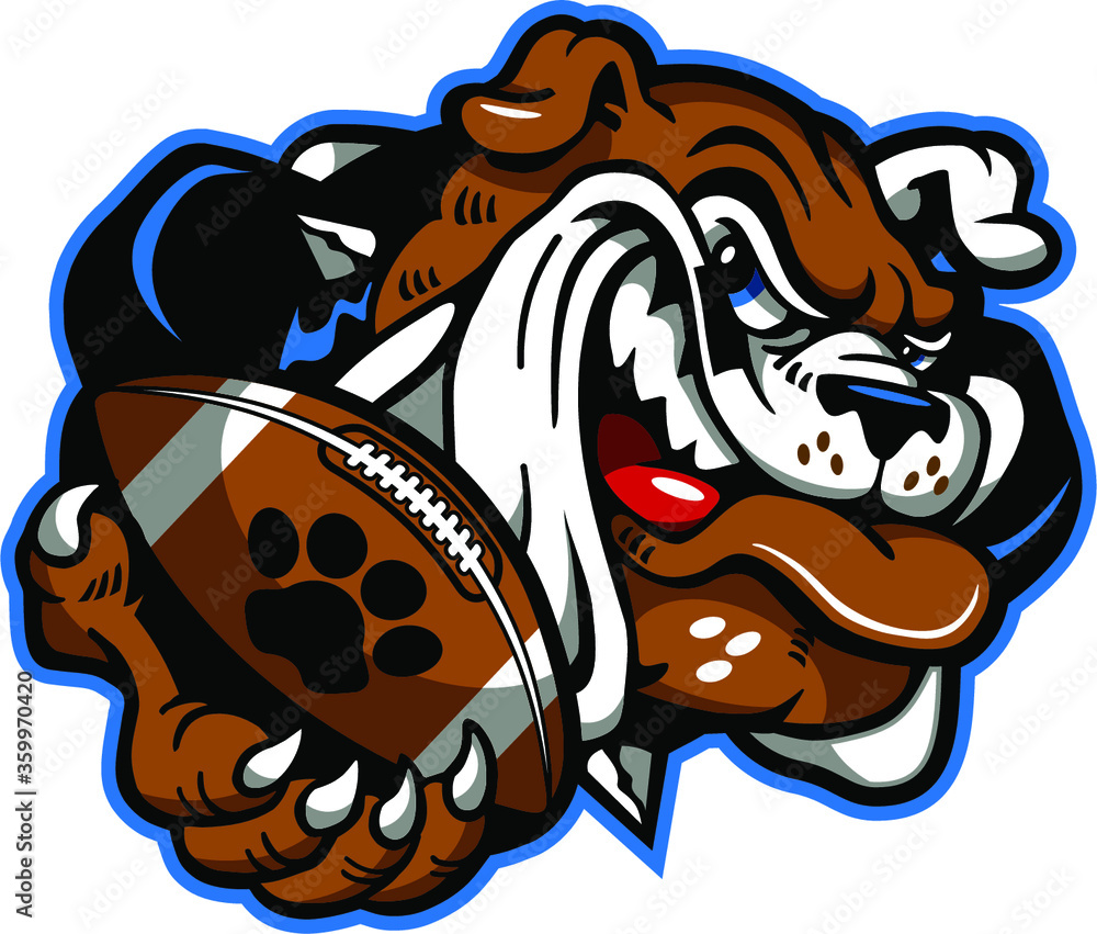 Bulldog Football Mascot Logo - Aggressive & Dynamic Team Spirit