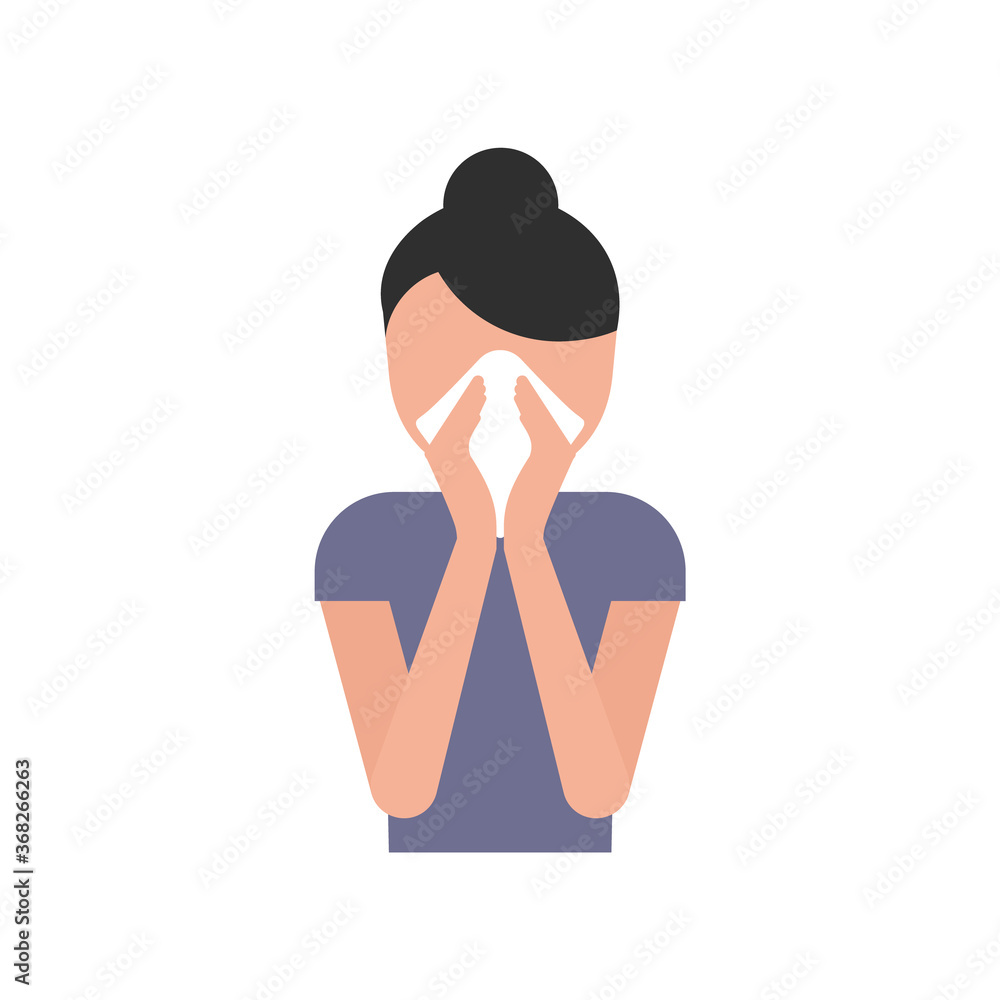 Symptoms of Allergies or Cold - Illustration of Nasal Discomfort
