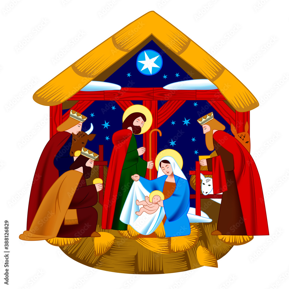 Nativity Clipart Christmas Joseph Mary Baby Jesus Three - Clipart ...