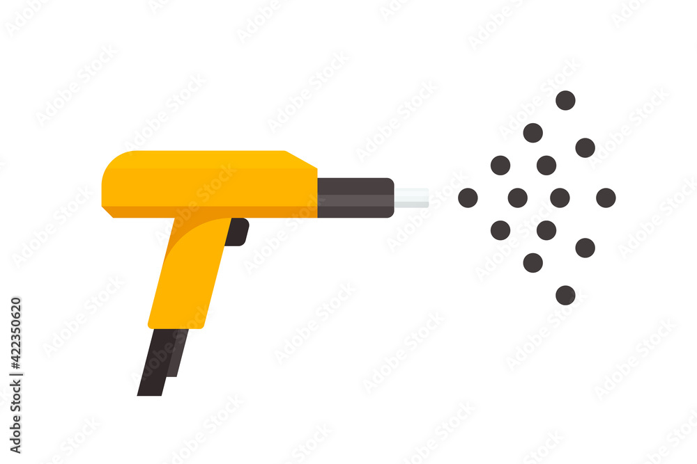 Industrial Spray Gun Icon - Vector Illustration for Manufacturing & Coating Applications