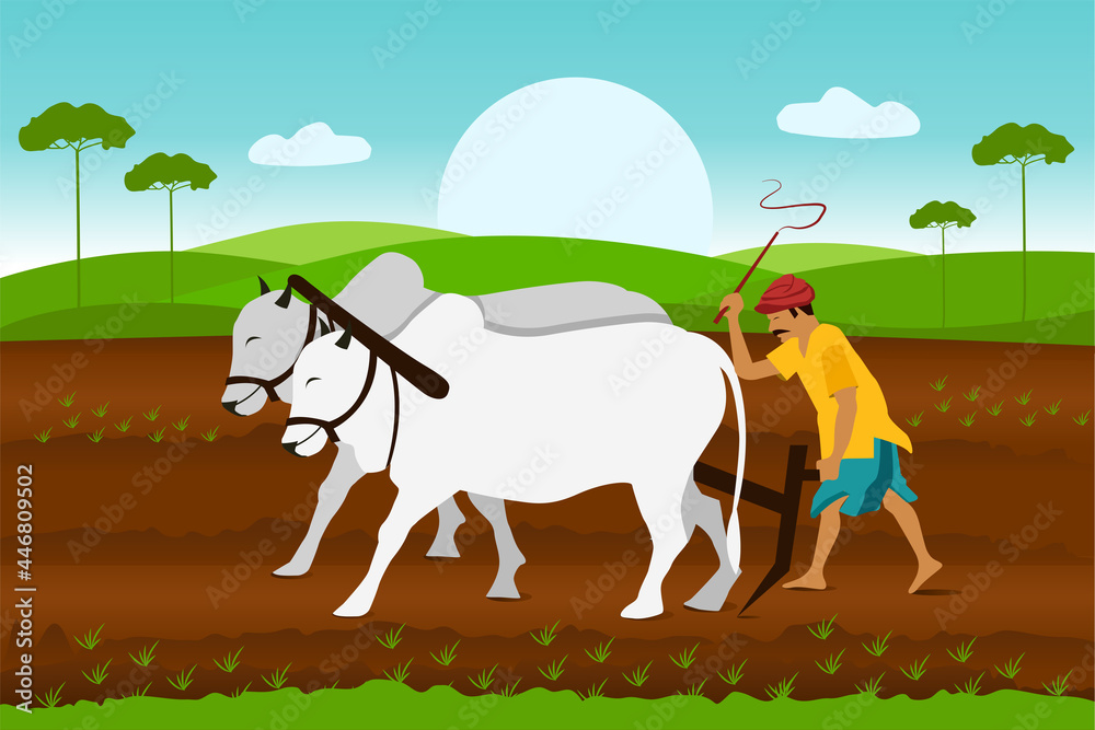 Plough, agriculture, animals, farming, oxen, yak, plowing, drawing, png |  PNGEgg