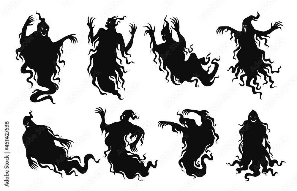 Evil spirit silhouette. Halloween dark night - Stock - Clip Art Library