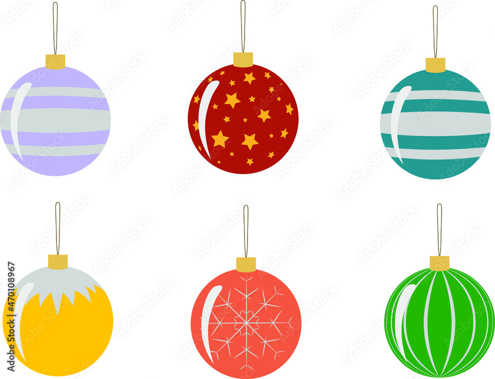 Free Vector | Hand drawn flat christmas ball ornaments collection ...