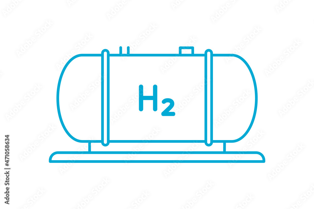 Hydrogen Gas Storage Tank Icon - Clean Energy Visualization