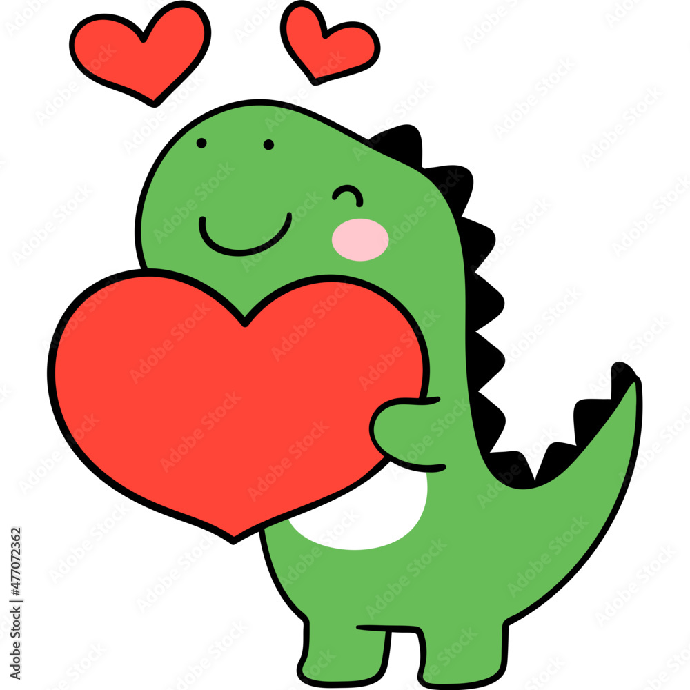 Dinosaur Valentine Balloon - Dinosaur Valentines Day Clip Art - Clip ...