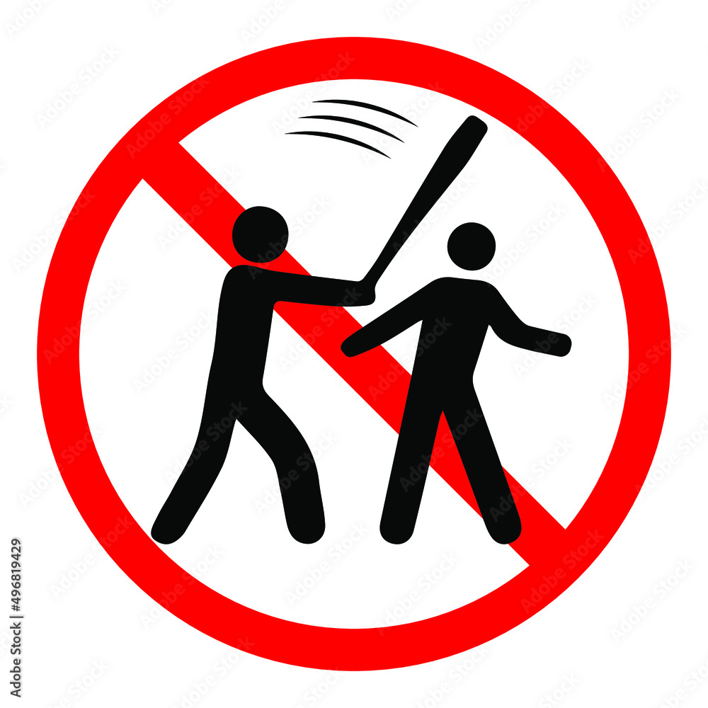 No Fighting Karate Red Circle Stop Sign Stock Vector Clip Art Library