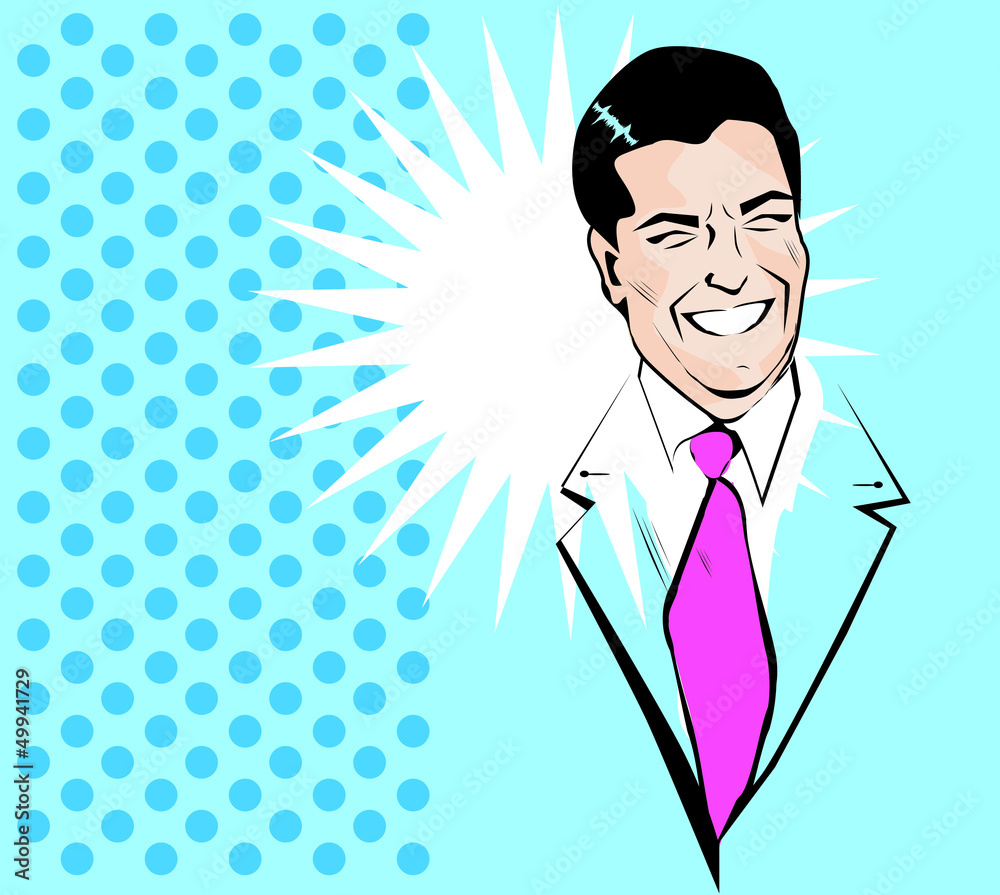 Confident Businessman Pop Art Illustration - Vintage Comic Style Graphic