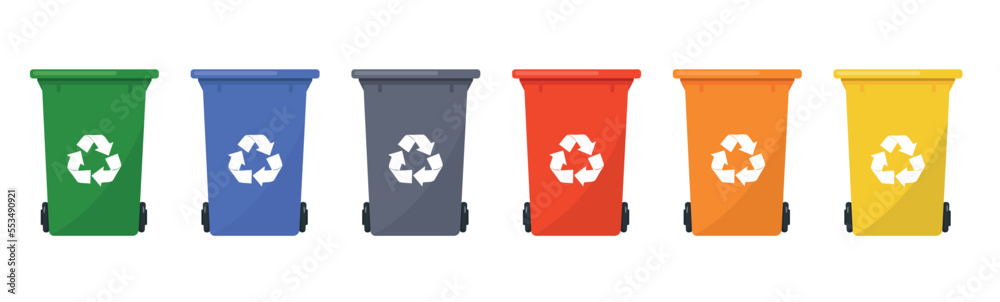 Colorful Recycle Bins Vector Royalty Free SVG, Cliparts, Vectors - Clip ...