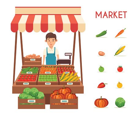 Market Stall Cliparts, Stock Vector and Royalty Free Market Stall ...