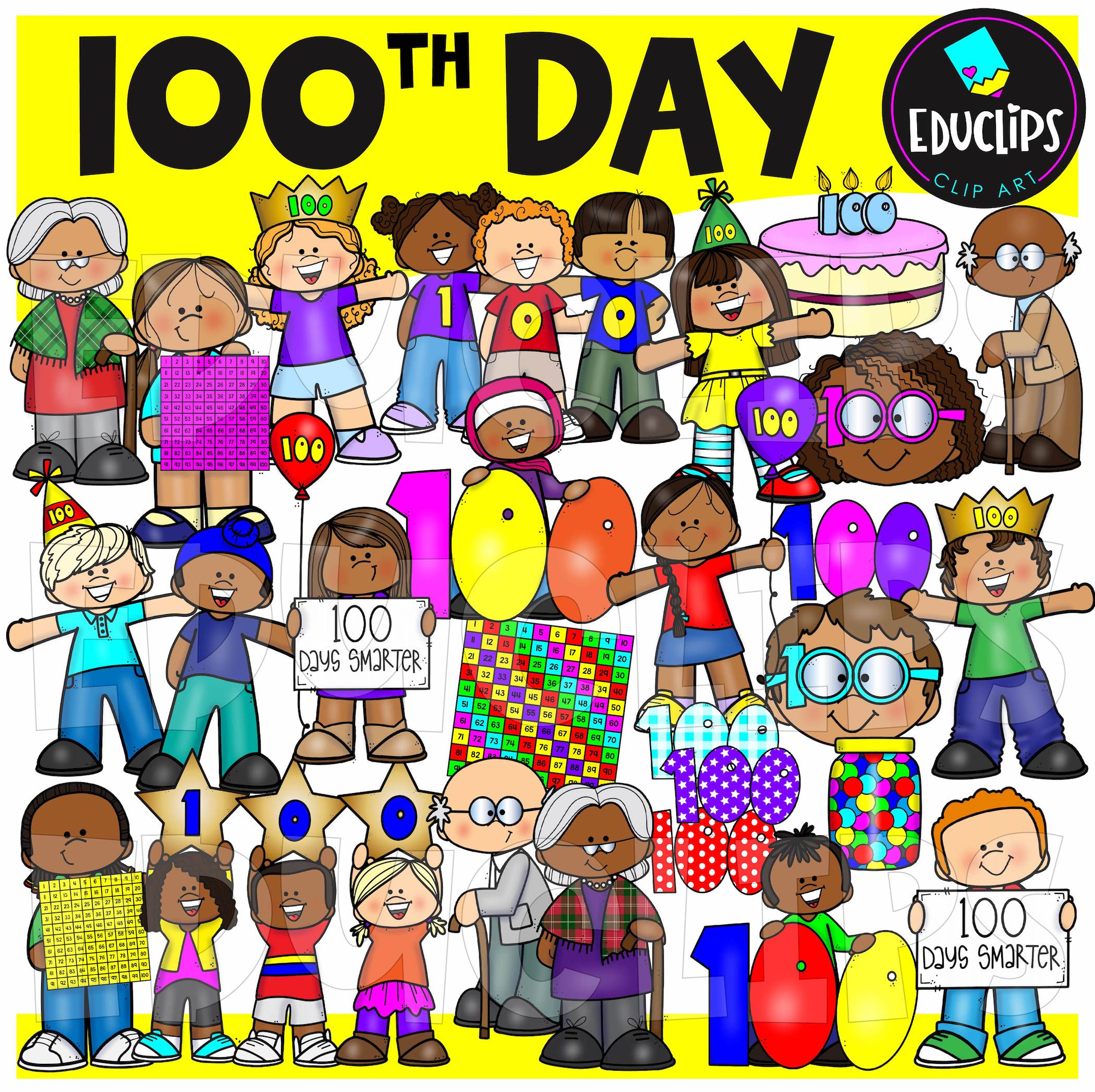 Free 100 Days Of School Clipart Happy 100th Day Of School Clip Art