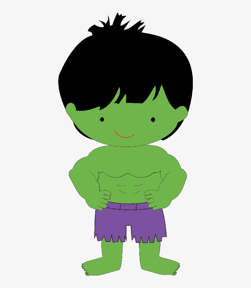Adorable Kid Hulk Cartoon Illustration - Free Download & Usage