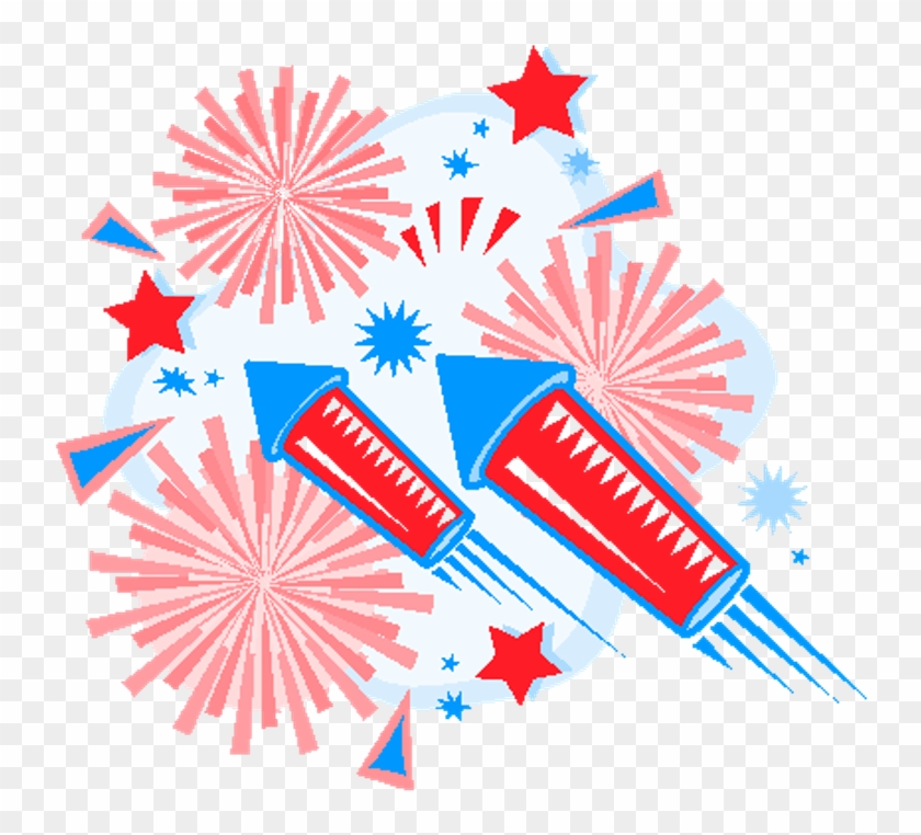Patriotic Fireworks Illustration - Celebratory Clipart for Events