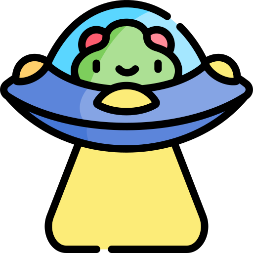 A cartoon-style green-skinned character with large eyes, wearing a blue hood and yellow dress, smiling cheerfully.