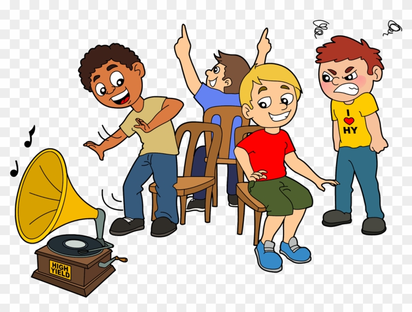 Kids Dancing to Vintage Gramophone Music - Fun Illustration