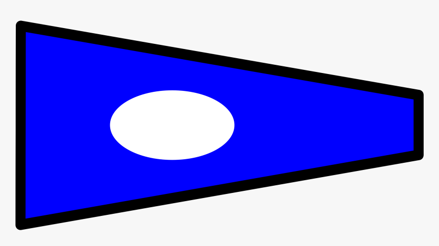 Blue Pennant Flag with White Oval - Vector Illustration for Nautical or Event Use